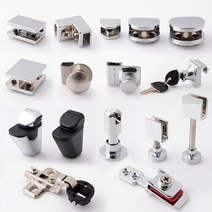 유리브라켓 다보 유리 선반 부스발 욕실 샤워부스 받침대 파티션부속 모음, A-13.샤워부스 유리경첩 T형, 1개