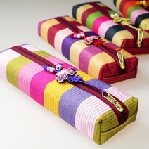 필통 천필통 초등 초등학생 파우치 지퍼 봉제 필통 문구용품 어린이 선물 학용품 한국선물 한국기념품 외국인선물, C2-동전지갑/칠색단 반원형, 16.검정