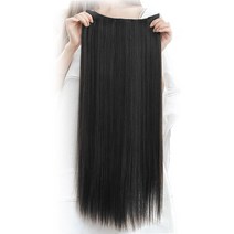 뿌이뿌이가발 헤어피스 붙임머리 부분가발 1P 생머리, 45cm, 블랙, 45cm