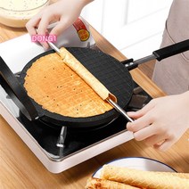 가정용 양면팬 베이킹 와플후라이팬 누룽지팬 크레페 전병롤구이팬 프라이팬 Esyuse 증정, 22cm