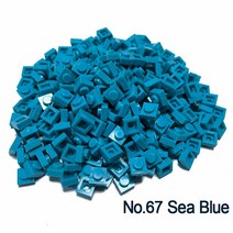 더치커피 메이커 Smartable 플레이트 1x1 빌딩 블록 MOC 부품 DIY 로고 픽셀 아트 QR 코드 벽돌 모자이크, 67 Sea Blue 67
