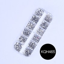 12 개 세트 멀티 사이즈 믹스 AB/컬러풀 핫픽스 라인석 플랫백 크리스탈 다이아몬드 보석 3D 글리터 네일, 05 5