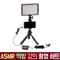 오토케 ASMR 방송 촬영 세트 스마트폰 삼각대 마이크 조명 패키지 개인방송장비 1인미디어 LUXPAD22H 유튜브 룩스패드22 장비 브이로그 아프리카TV LED 코미카 유튜버, ASMR 패키지 삼각대 블랙 + TYPE-C 젠더 AC-A42