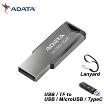 USB 플래시 드라이브 ADATA 32GB 64GB 128GB 펜 자동차 스피커 금속 고속 암호화 된 U 디스크 UV350 시리즈 3.2, 128GB_Add Multiunction
