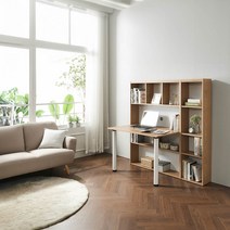 Sunshine 책장테이블 책상 전면책장 테이블 확장형 선반 책많이 책꽂이 1535, 화이트