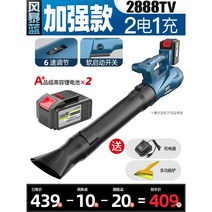 엔진송풍기 낙엽 제설 청소 먼지제거 바람부는기계 송풍기 배부식 브로워 동력송풍기, DY-스톰 블루 2888TV 2 전기 충전