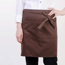 베리안 하프 랩 허리앞치마 바리스타 카페 쉐프 주방, 브라운, 1장