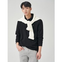 BEAN POLE 수피마 코튼 피케 티셔츠 블랙