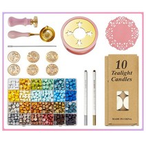 씰링 스탬프 혼합 색상 10색 밀랍 알갱이 45입 실링 도장 왁스 스틱 세트