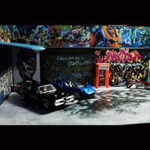 다이캐스트 주차장 자동차모형 토미카 디오라마 전시164 스케일 차고 주차장 공장 484, 전체 장면 세트