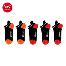 남자 스포츠 양말 MiiOW-5 켤레 여름용 코튼 남성 양말 로우 컷 발목 편안한 프린트 땀 컴프레셔 보트 세트, 04 MQL1A20068-4