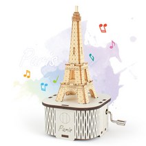 DIY 나무 모형 조립 키트 수동 오르골 파리 에펠탑 YM862-32, 단품, 단품