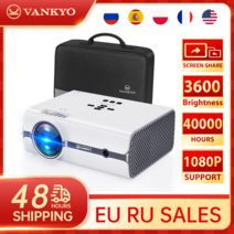 빔 프로젝터 미니 가정용 휴대용 홈 시어터 캠핑 vankyo 레저 410w 와이파이 무선 미러링 1080p 지원, 협력사, 와이파이 프로젝터, 우리 플러그