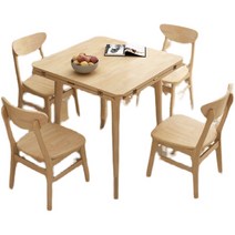 확장형식탁 4인용식탁 접이식 원형 원목 식탁 의자 세트, 테이블1의자4(월넛컬러)110x110x74cm