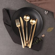 골드문 명품 24K 골드 커트러리 4종 1인세트 선물용 패키지 양식기 세트, 3. 왕비 1인세트, 왕비