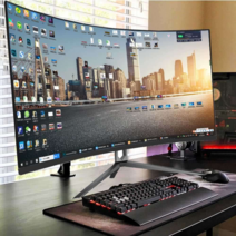 게이밍 27인치 144HZ 라운드형 곡면 울트라와이드, 주황색 검정 24인치 75HZ