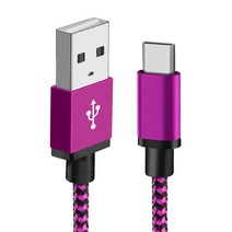 USB 유형 C 케이블 삼성 S10 S9 Xiaomi Mi 9 빠른 충전 데이터 전화 충전기 와이어 타입 USB-C 코드 화웨이 P30 20, Rose red For Type, 3m
