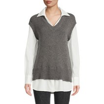 ELIE TAHARI 엘리 타하리 ​Wool Cashmere 스웨터 Vest Shirt - MINK107640