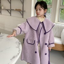 도오빠 발레나 아동 롱코트 뽀글이 빅카라넥 포인트 무지 가을 겨울 따뜻한 설빔 자켓 여아 키즈 주니어 어린이