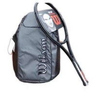 바볼랏 테니스 백팩 화이트 가방 윔블던 라켓가방, L 윌슨의 검은 색과 반짝이는 배낭