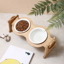 반려견 2단 높이조절 밥그릇 물그릇 고양이 강아지 식기 식탁 목디스크방지, 2구