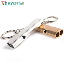 캠핑용품 안전용품 생존용품 Rayseeda-이중 주파수 비상 생존 휘슬 키 체인 야외 캠핑 하이킹 알루미늄 합, 02 금