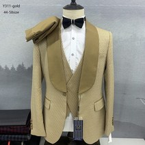 남자 정장 세트 세미 캐주얼 양복 셋업 수트 2022 패션 뉴 남성 부티크 비즈니스 웨딩 호스팅 성능 3 조각 골든 슈트 블레이저 자켓 조끼 바지