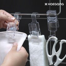 투명 걸이형 집게 2P/ 큰 고리형 클립 빨래 후크 메모, 투명 걸이형 집게 2P