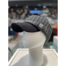 루이까스텔[NC강남] 22F/W LOUIS CASTEL 남성 골프모자 컬러블럭 사각와펜 장식 니트 캡, 블랙(B)