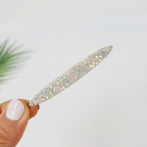 시크몽 프랑스핀 호피 마블 블랙 큐빅 스톤 긴 타원 옆머리 앞머리 7.5 cm 수동 똑핀