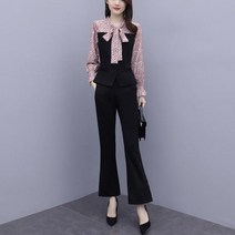 새로이 5UAL8P57 여성 겨울가울 상하의 세트 긴바지 투피스