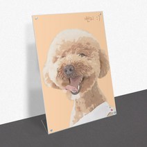 모노치 반려동물 초상화 강아지 고양이 그림 탁상용 아크릴액자 반려견 반려묘 선물, A4 (210x297mm), 05. L타입 자석
