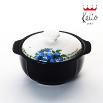 게이또 프렌치가든 내열 뚝배기(중) 2~3인용 도자기 찌개 달걀 계란찜 돌솥, 지름 18cm X 높이 7.6cm