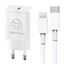 디지지 25w PD 초고속충전기 + Cto8핀 케이블 1m