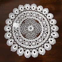 제우스갤러리 레이스러너 화이트눈꽃 쉐입 6종 식탁매트 러너 테이블매트, F타입 : 90 / 29.5cm 1장, 화이트(상세페이지 참고)