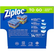 집락 Ziploc 푸드 스토리지 밀봉 용기 14피스 세트