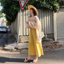 메이비누스 프릴 끈나시 통치마바지 점프슈트 와이드핏 바캉스
