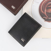 남자 선물용 가죽 지갑 50대 아빠 슬림 중지갑 블랙