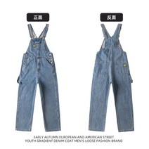칼하트 작업복 점프수트 미국 복고풍 오버올 남성 레드 와이드 팬츠 여성 청
