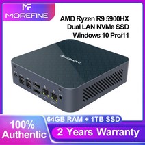 MOREFINE-S500 + AMD 라이젠 미니 PC R9 5900HX R7 5825U 윈우즈 0 듀얼 LAN NVMe SSD 게이밍 HD DP c타입, 03 AMD R7 5825U_03 UK, 05 32GDDR4 512GSSD WiFi