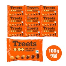 (유통기한임박세일) 트릿츠 100g x 9개묶음 Treets 트릿츠 독일 명품 땅콩 초코볼 공정무역 초콜릿, 9개