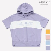 후아유 파스텔 배색 반팔 후드티 WHMH92471F