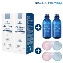 닉스케어 프리미엄 소프트렌즈 세정액 보존액 다목적액, 360ml 2개 (160ml 2개+렌즈통2개 증정)