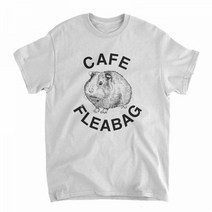 Cafe Fleabag 티셔츠-Guinea Pig Cafe Old Skool Hooligans 컬트 TV 코미디 코튼 탑스 티셔츠, WHITE, XXL