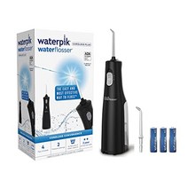 워터구강세정기 물 치실 구강 세정기 워터 플로서 치아용 물세정기 waterpik 물 배터리 작동식 앰프 여행용 집 흰색 wf 02, 검은색