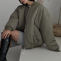 [제이앤로제] 나스 항공 패딩 점퍼 (겨울 루즈핏 오버핏 박시 봄버 야상 블루종 자켓 집업 지퍼 숏 긴팔 빅사이즈)