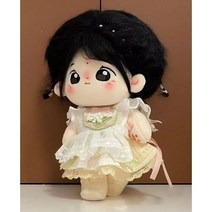 Fuman 풀 코튼 인형 20cm 보통 몸 여성 드레스 세트 봉제 한푸 공주 선물, 누드 베이비 + 헤어 스타일 + 시원한 여름, 해골없이 20cm