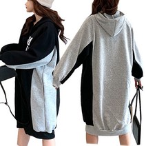 리더스타 여성점퍼 그레이+블랙 2장 기모 오버핏 자체제작 점퍼 후드집업 집업류