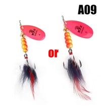 W.P.E 코모도 스피너 루어 15g/22g 1 개 하드 베이트 스푼 깃털 트레블 후크, 01 15g, 10 A09