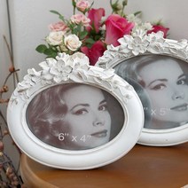 가로형 타원 화이트 사진 그림 탁상용 액자.퍼스트앙(무료배송), 6x4, 6x4